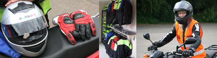 Free loan of helmets, gloves and waterproofs