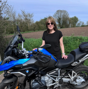 Tamsin Little, instructor at Norwich Diss and Ipswich, with her bike