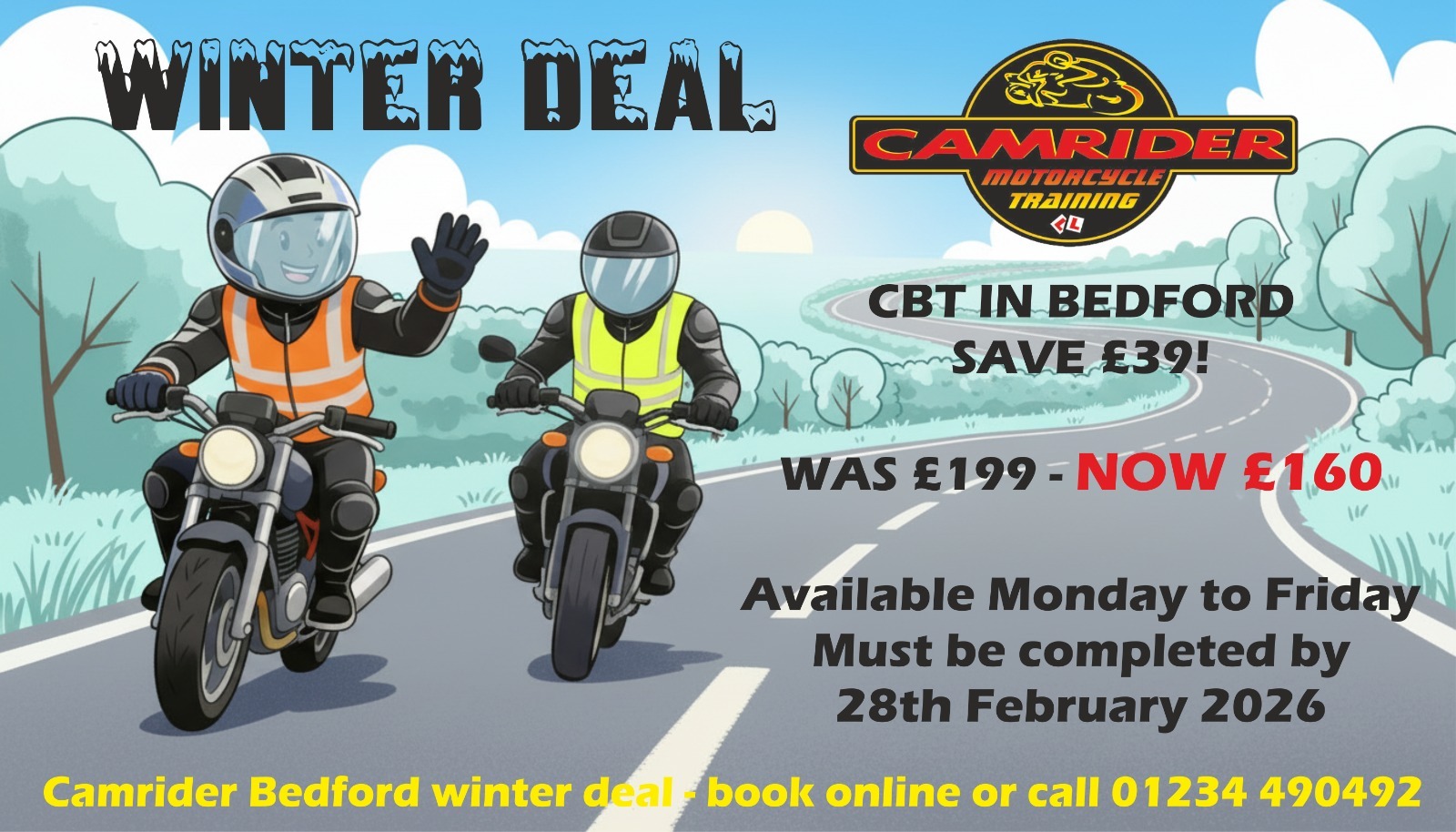 Camrider Bedford winter CBT promotion banner